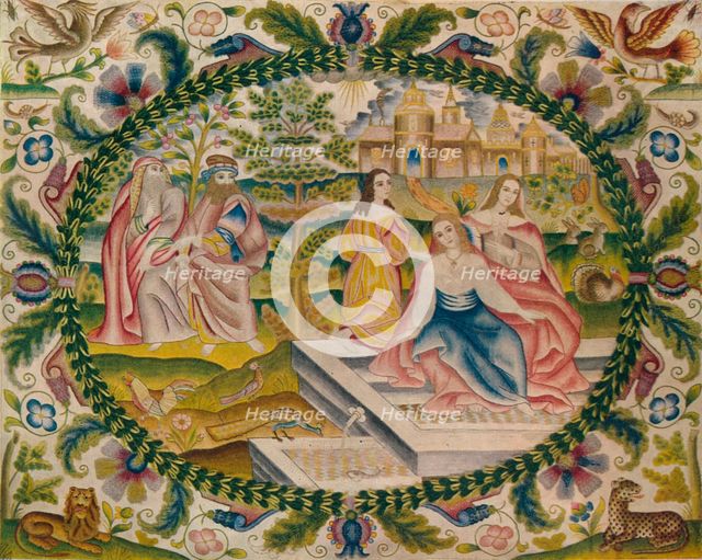 'Embroidered Picture, Mid-17th Century', (1929). Artist: Unknown.