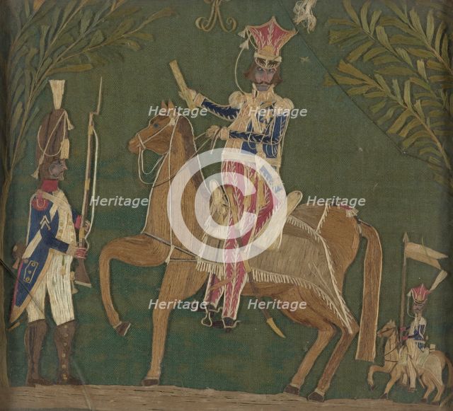 Embroidered picture-Prince Józef Poniatowski, 1st half of 19th century. Creator: Unknown.