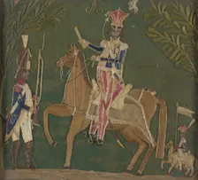 Embroidered picture-Prince Józef Poniatowski, 1st half of 19th century. Creator: Unknown