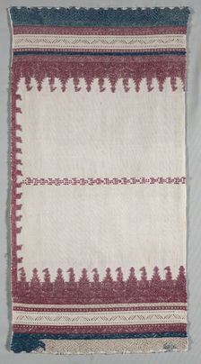 Embroidered Pillow Case, 19th century. Creator: Unknown
