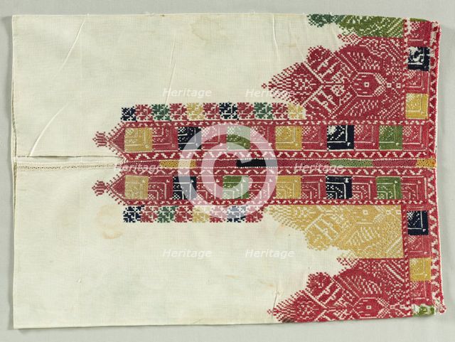 Embroidered Pillow Case, 19th century. Creator: Unknown.