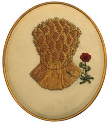 Embroidered roundel, Church of St Michael and All Angels, Farnley, Leeds, West Yorkshire. Artist: Dorothy Burrows