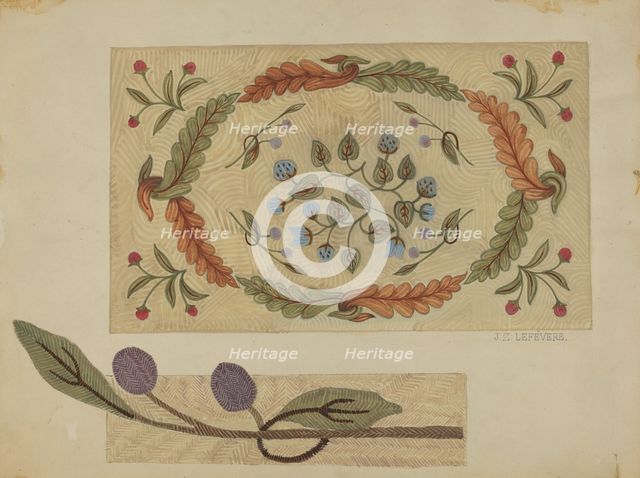 Embroidered Rug, 1935/1942. Creator: Jules Lefevere.