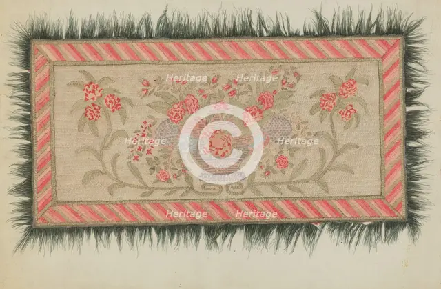 Embroidered Rug, c. 1937. Creator: Dorothy Lacey.