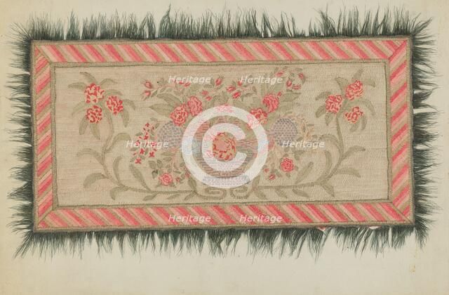 Embroidered Rug, c. 1937. Creator: Dorothy Lacey.