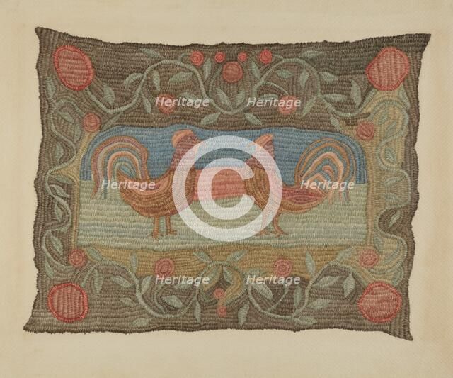 Embroidered Rug, c. 1937. Creator: Dorothy Lacey.