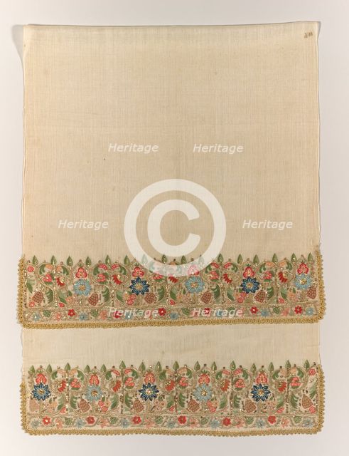 Embroidered towel, 1800s. Creator: Unknown.