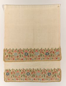 Embroidered towel, 1800s. Creator: Unknown