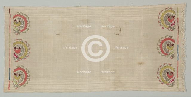 Embroidered Towel, 19th century. Creator: Unknown.