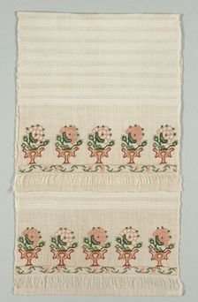 Embroidered Towel, 19th century. Creator: Unknown
