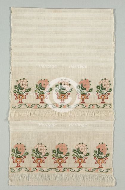 Embroidered Towel, 19th century. Creator: Unknown.