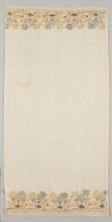 Embroidered Towel, mid 18th century. Creator: Unknown