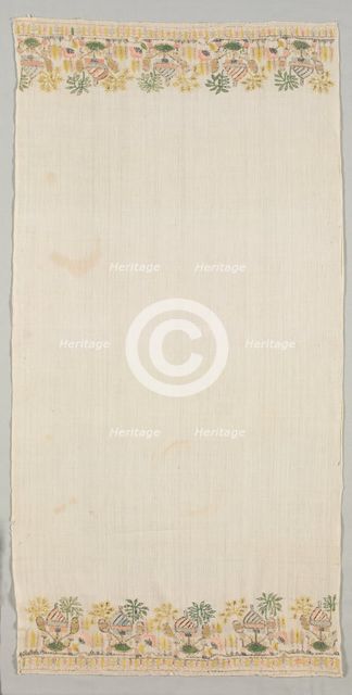 Embroidered Towel, mid 18th century. Creator: Unknown.