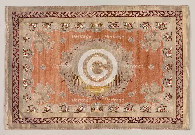 Embroidered Table Cover, early 19th century. Creator: Unknown.