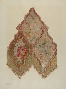 Embroidered Table Scarf, c. 1941. Creator: Mabel S. Kelton