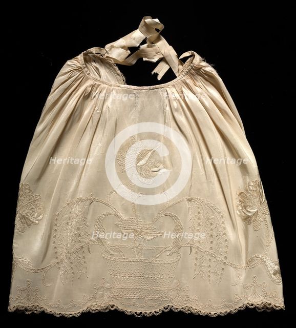 Embroidered Taffeta Apron, 1700s. Creator: Unknown.