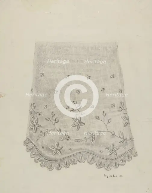 Embroidered Undersleeve, 1938. Creator: Douglas Cox.