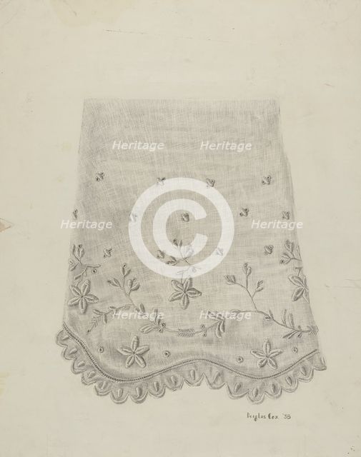 Embroidered Undersleeve, 1938. Creator: Douglas Cox.