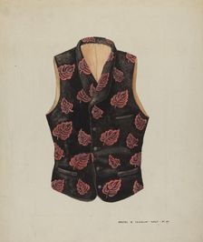 Embroidered Velvet Vest, c. 1937. Creator: Majel G. Claflin