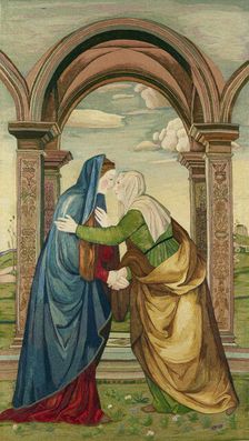 Embroidery, The Salutation 1910. Creators: Jane Cory, Mariotto Albertinelli