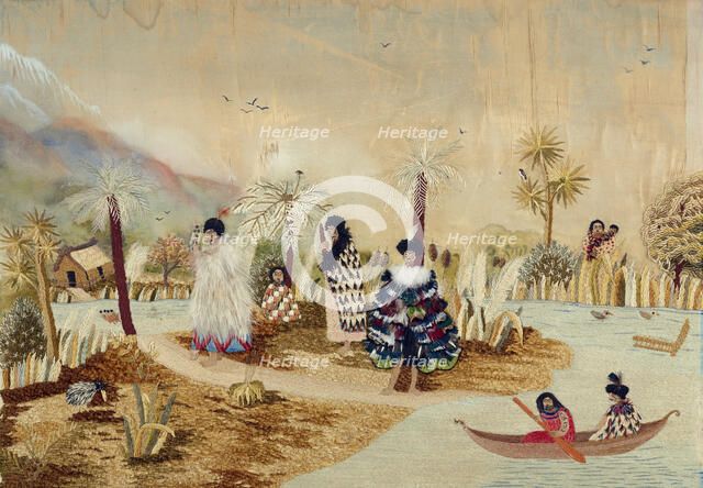 Embroidery, 'Wanganui River', 1891. Creator: Maud Mary Ann Brown.