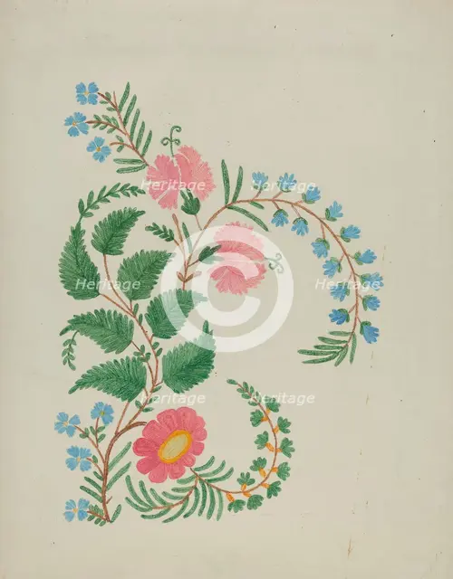 Embroidery, c. 1936. Creator: Ann Gene Buckley.