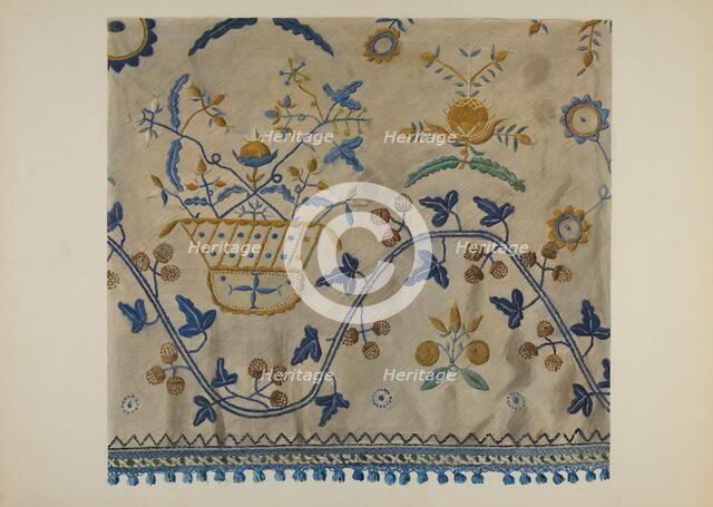 Embroidery, c. 1941. Creator: Herman O. Stroh.