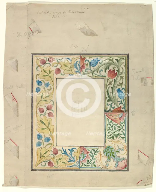 Embroidery Design for a Frame, No. 098, after 1875. Creator: Morris & Co.