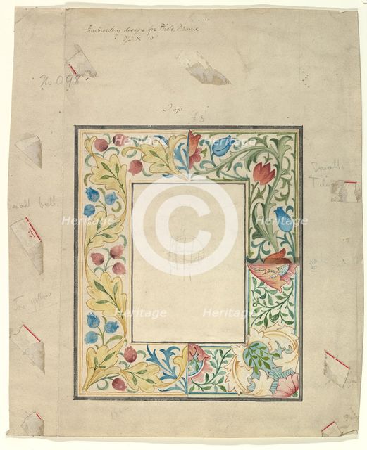 Embroidery Design for a Frame, No. 098, after 1875. Creator: Morris & Co.