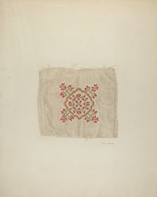 Embroidery Detail, c. 1940. Creator: Emily Gierman