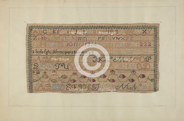 Embroidery Sampler, c. 1937. Creator: Elzy. J. Bird.