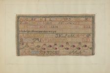 Embroidery Sampler, c. 1937. Creator: Elzy. J. Bird