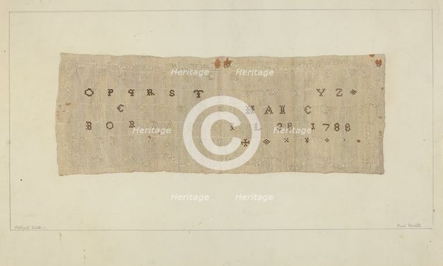 Embroidery Sampler, c. 1937. Creator: Paul Smith.