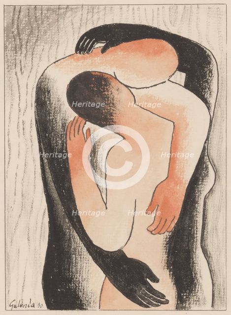 Embrace, 1930. Creator: Mikulas Galanda.