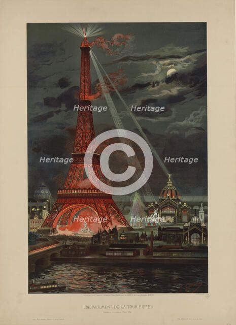 Embrasement de la Tour Eiffel, Exposition universelle de 1889, 1889. Creator: Garen, Georges-Felix (1854-?).