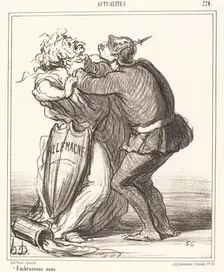 Embrassons nous, 1867. Creator: Honore Daumier