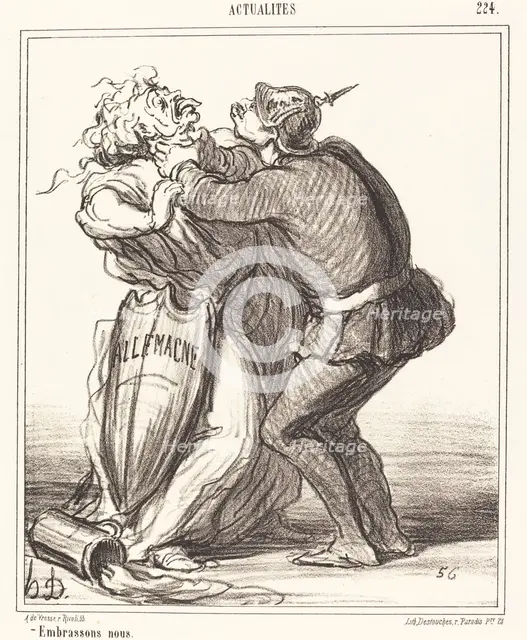 Embrassons nous, 1867. Creator: Honore Daumier.