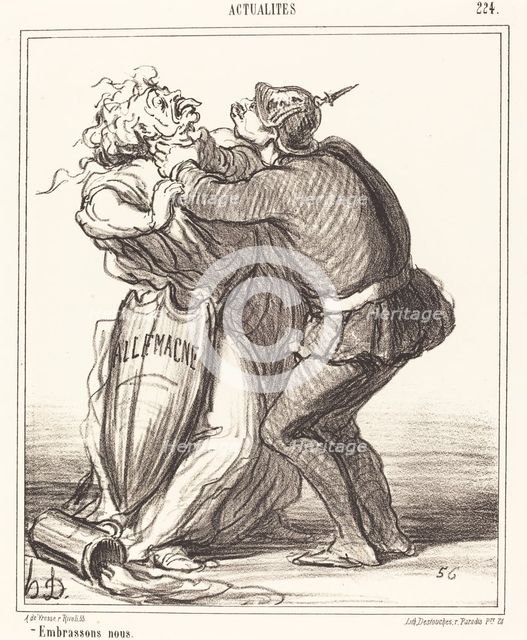 Embrassons nous, 1867. Creator: Honore Daumier.