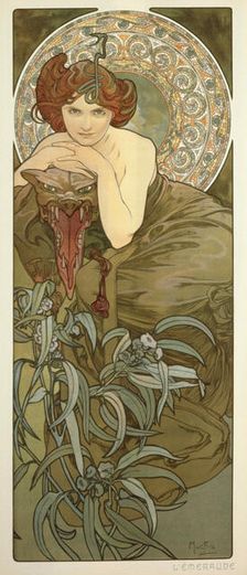 Emerald (From the series "The gems"), 1899. Creator: Mucha, Alfons Marie (1860-1939)