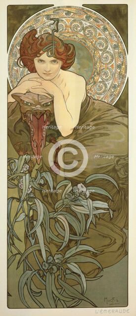 Emerald (From the series "The gems"), 1899. Creator: Mucha, Alfons Marie (1860-1939).