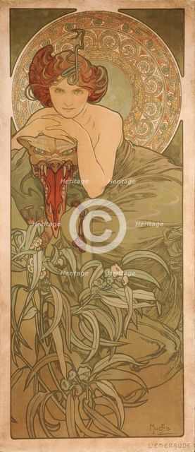 Emerald (From the series The gems). Artist: Mucha, Alfons Marie (1860-1939)
