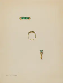 Emerald Ring, c. 1938. Creator: John H. Tercuzzi