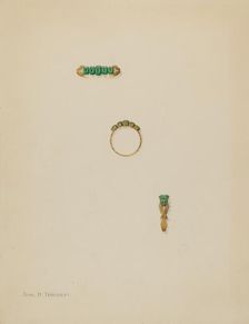 Emerald Ring, c. 1938. Creator: John H. Tercuzzi