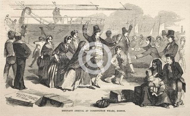 Emigrant Arrival at Constitution Wharf, Boston, 1857. Creator: Winslow Homer (American, 1836-1910).