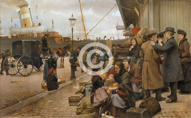 Emigrants on Larsens Plads, 1890.