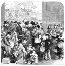Emigrants by the ship Ganges departing for Canada, 1870. Creator: Unknown