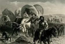 Emigrants Crossing the Plains c1869, (1874). Creator: Henry Bryan Hall Jr.