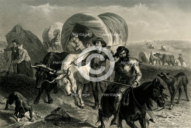 'Emigrants Crossing the Plains', c1869, (1874).  Creator: Henry Bryan Hall Jr..