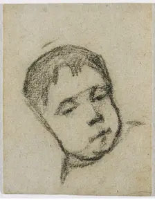 Emil Gauguin as a Child, Head on a Pillow, c. 1875-1876. Creator: Paul Gauguin (French, 1848-1903)