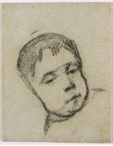 Emil Gauguin as a Child, Head on a Pillow, c. 1875-1876. Creator: Paul Gauguin (French, 1848-1903)